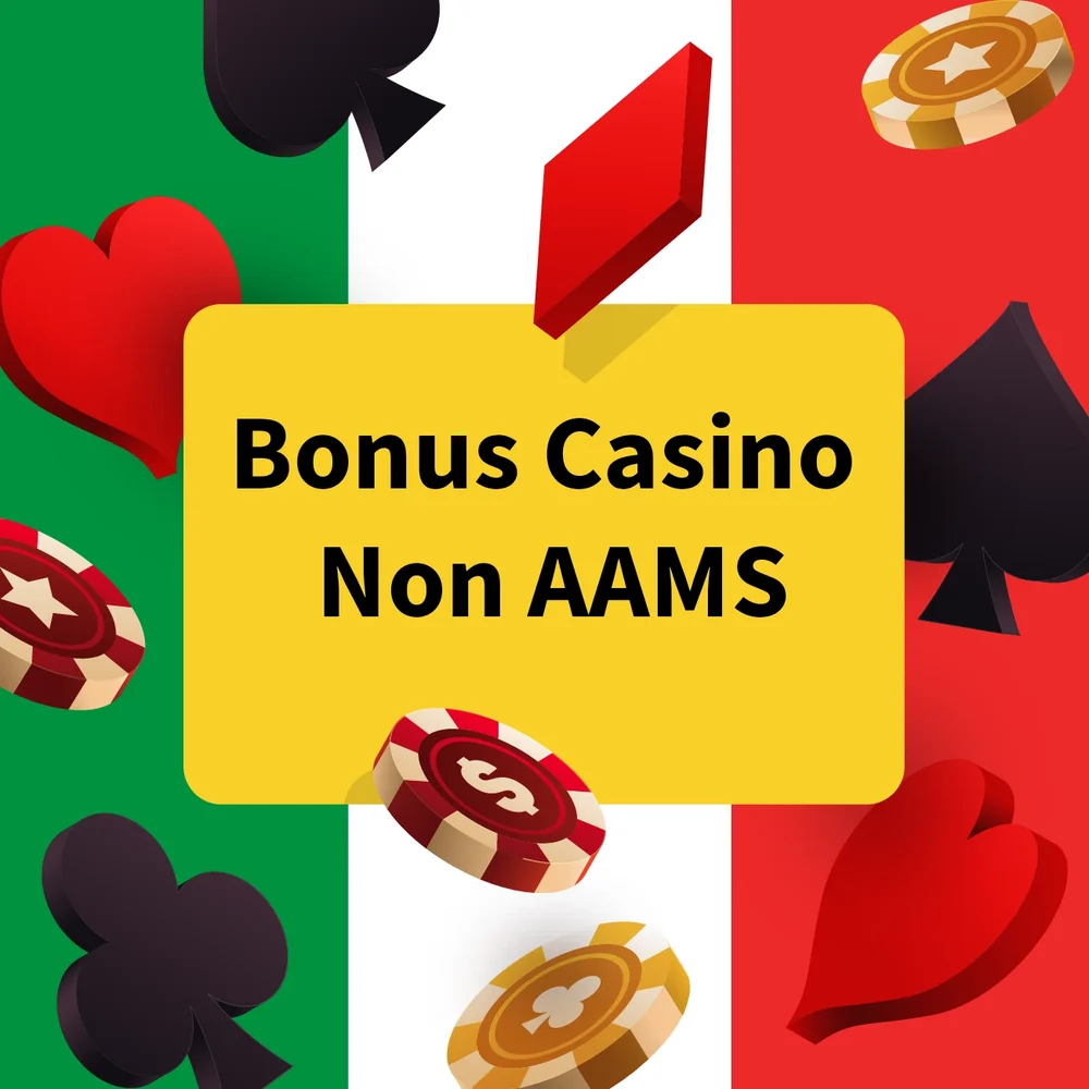 Bonus casino non AAMS 2026, grafica a tema bandiera italiana con chip e carte